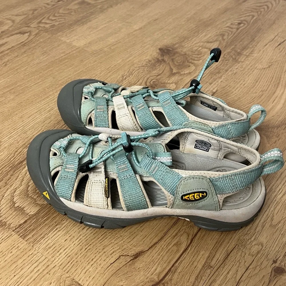 Keen Newport H2 Waterproof Turquoise Beige Closedtoe Securefit‎ Sandals Kids 7